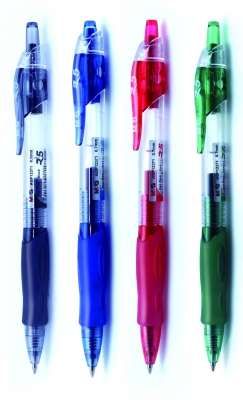 Pix retractabil cu gel M&G, grip cauciuc, 0.7 mm, 12 pixuri/cutie